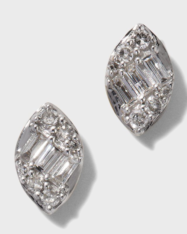Diamond Petal Stud Earrings